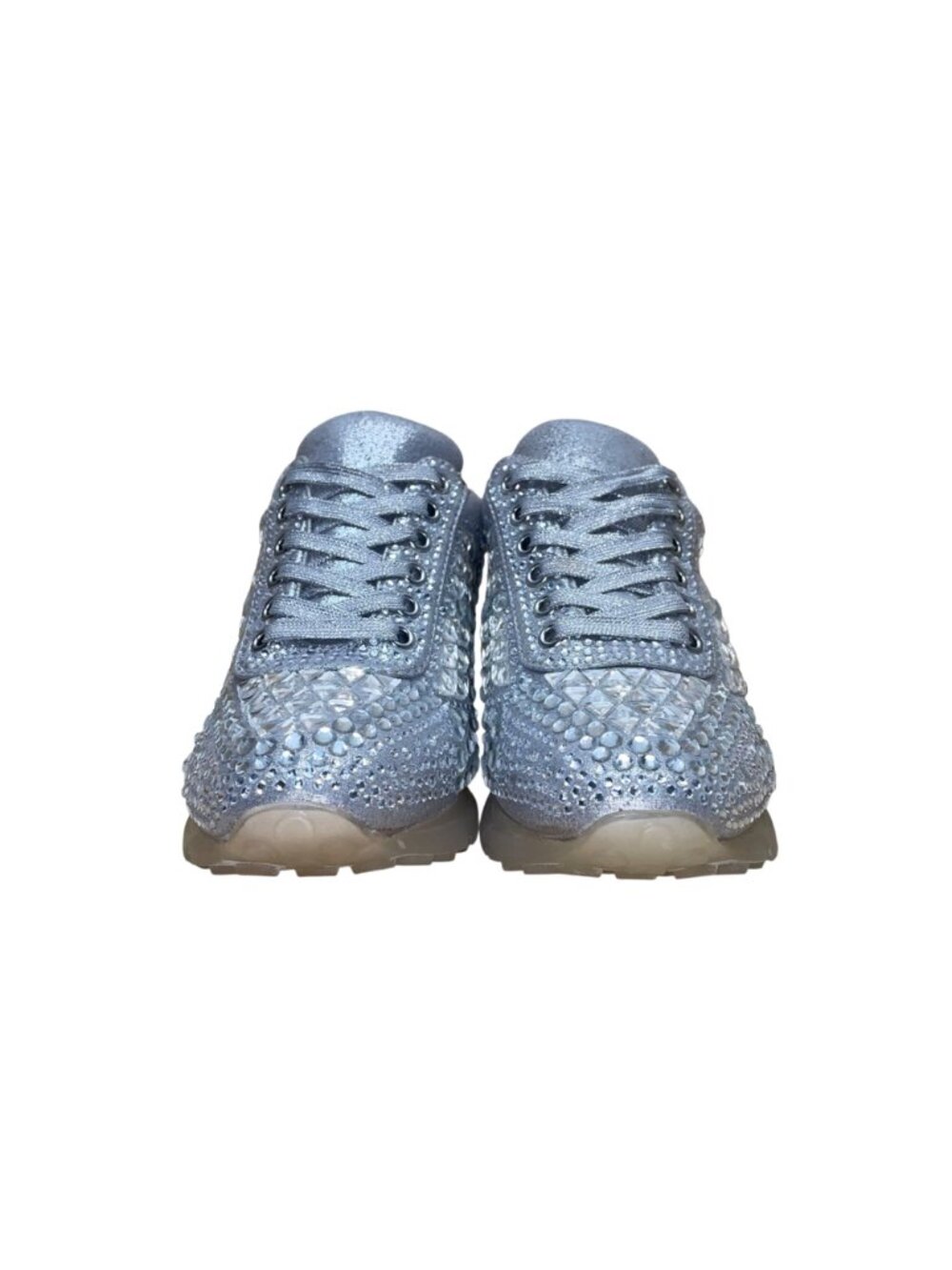 Steve Madden Women’s Silver Sparkle Rhinestone Embellished Carissa Sneakers 7.5M - Picture 2 of 10